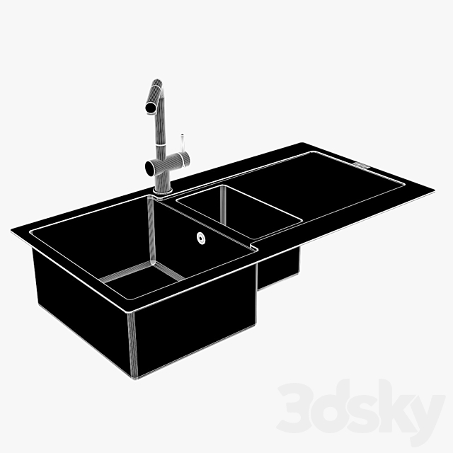 Franke Maris Sink MRG 651 Fragranite Onix 3ds Max - thumbnail 3