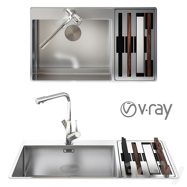 FRANKE SINK AND FAUCET 1 3DS Max - thumbnail 1