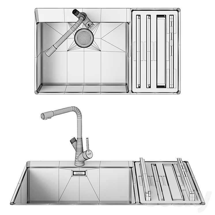 FRANKE SINK AND FAUCET 1 3DS Max - thumbnail 2