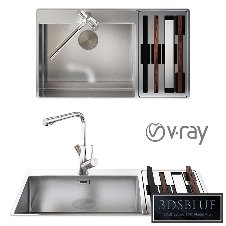 FRANKE SINK AND FAUCET 1 3DS Max - thumbnail 3