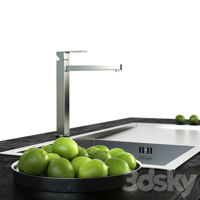 franke sink and faucet 3DS Max Model - thumbnail 2