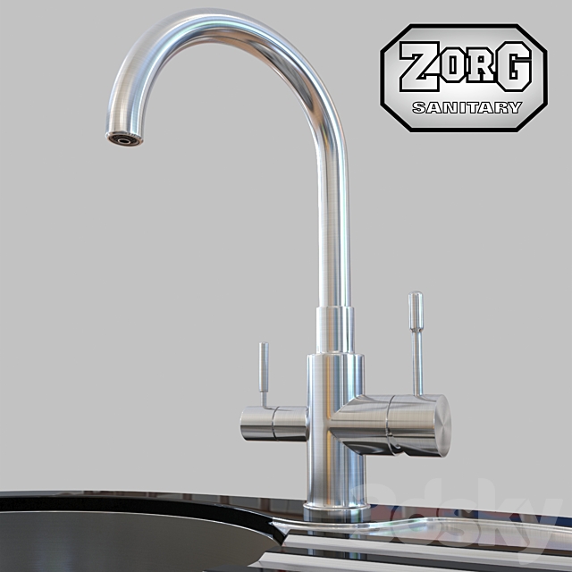 Kitchen sink and faucet ZorG 3DS Max Model - thumbnail 2