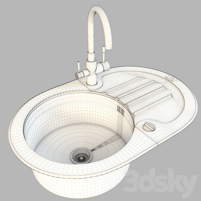 Kitchen sink and faucet ZorG 3DS Max Model - thumbnail 3