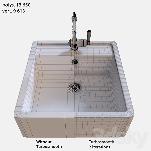 Kitchen sink bill BLANCO PANOR 60 3DS Max Model - thumbnail 3