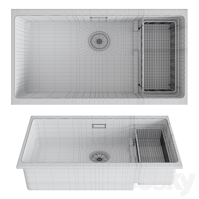 Kitchen sink Blanco SUBLINE 700-U 3DS Max Model - thumbnail 3