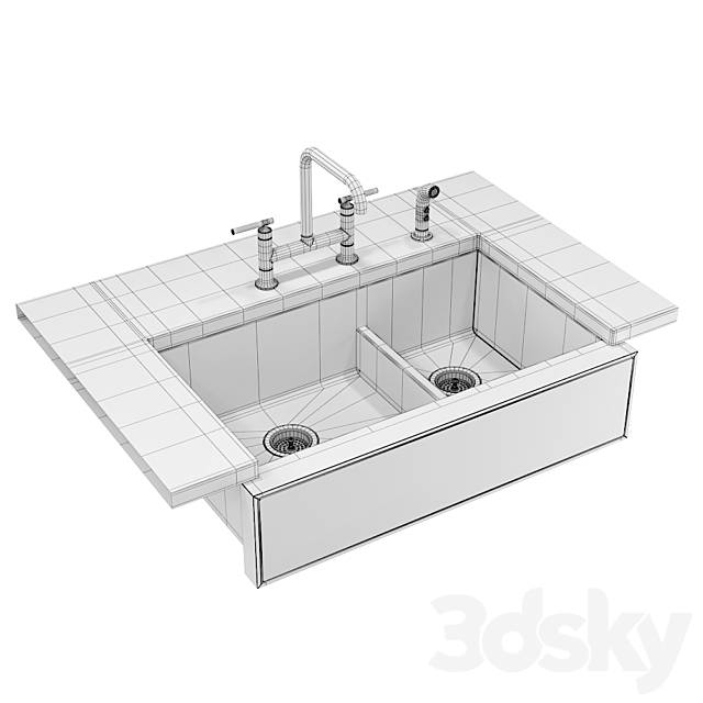 Kitchen Sink KOHLER Tailor 3ds Max - thumbnail 3