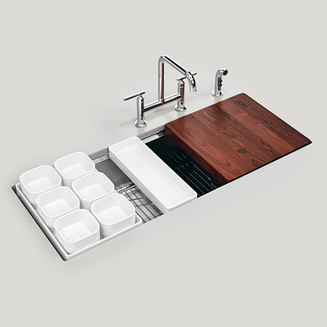 KOHLER Stages 45 “under-mount single-bowl kitchen sink 3ds Max - thumbnail 1