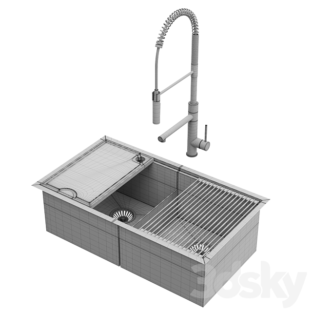 KRAUS KWU112-33 kitchen sink 3DS Max Model - thumbnail 7