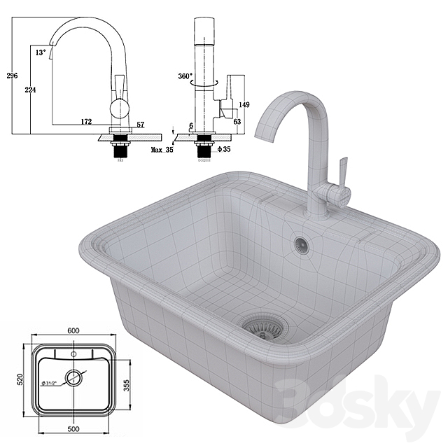 Mixer and sink EWIGSTEIN 3ds Max - thumbnail 2