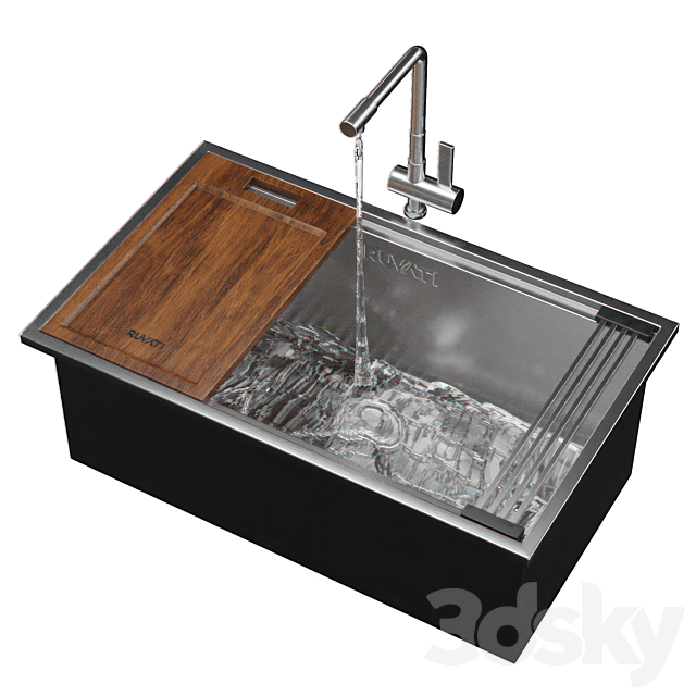 Ruvati kitchen sink 3DS Max Model - thumbnail 2