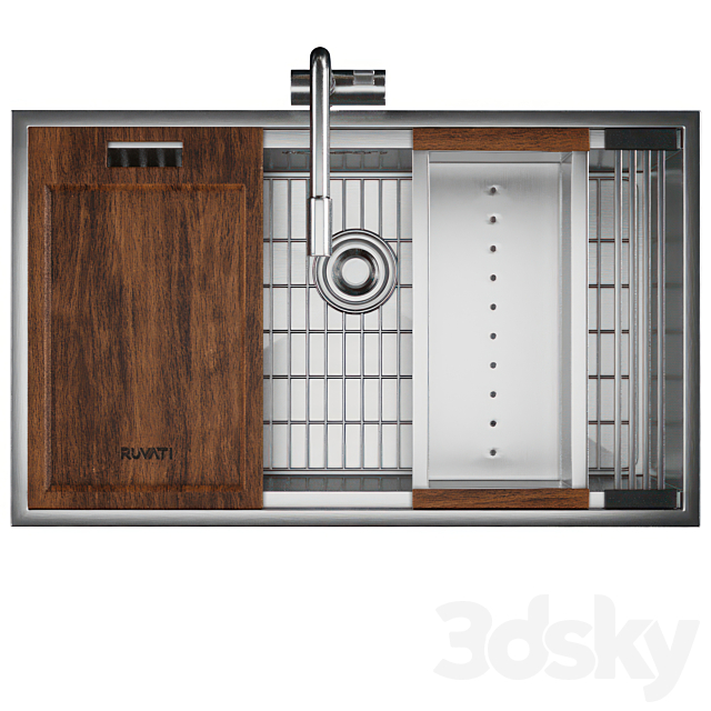 Ruvati kitchen sink 3DS Max Model - thumbnail 3