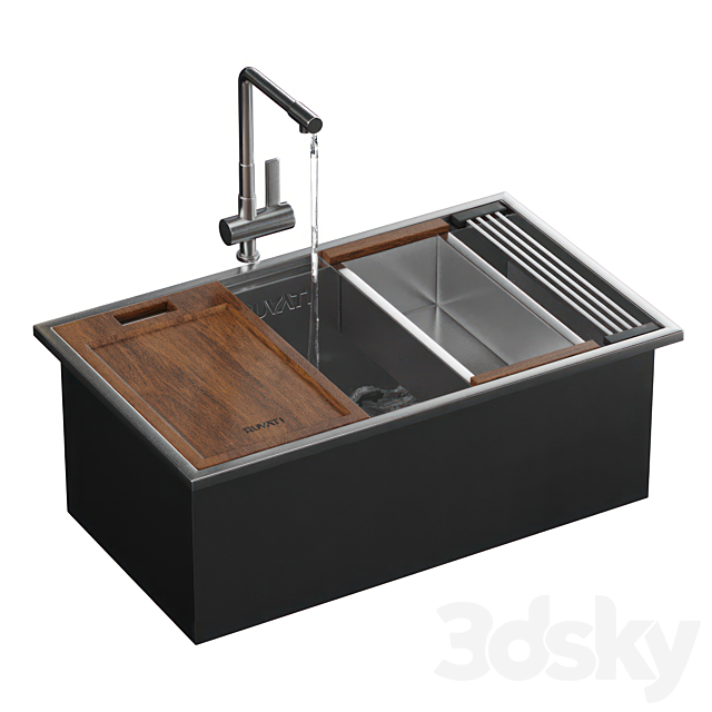 Ruvati kitchen sink 3DS Max Model - thumbnail 4