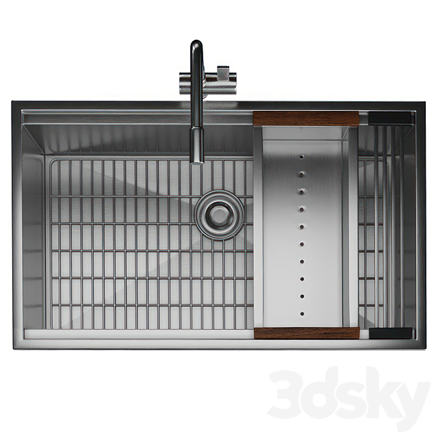 Ruvati kitchen sink 3DS Max Model - thumbnail 6