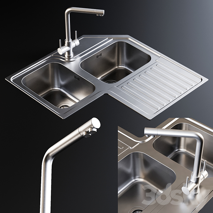 Sink Alba and Mixer Amalfi 3DS Max - thumbnail 1