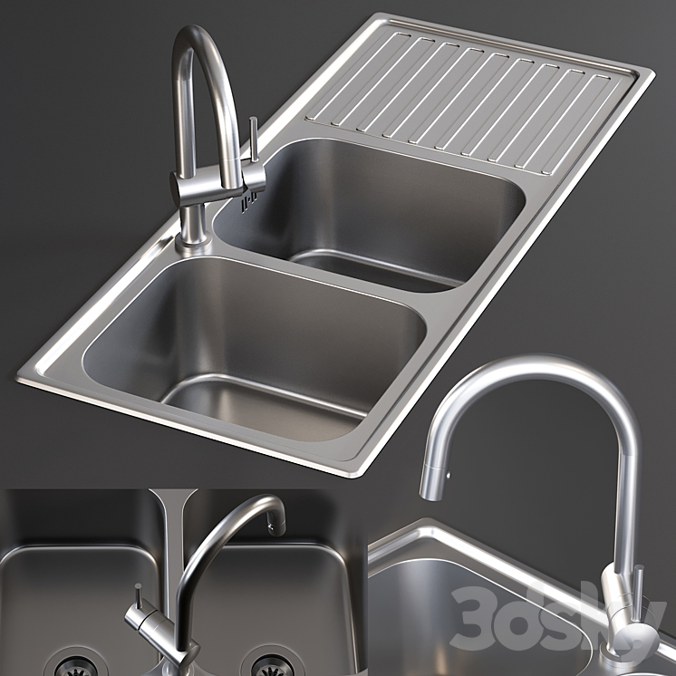 Sink Alba Mixer Smeg 3DS Max - thumbnail 1