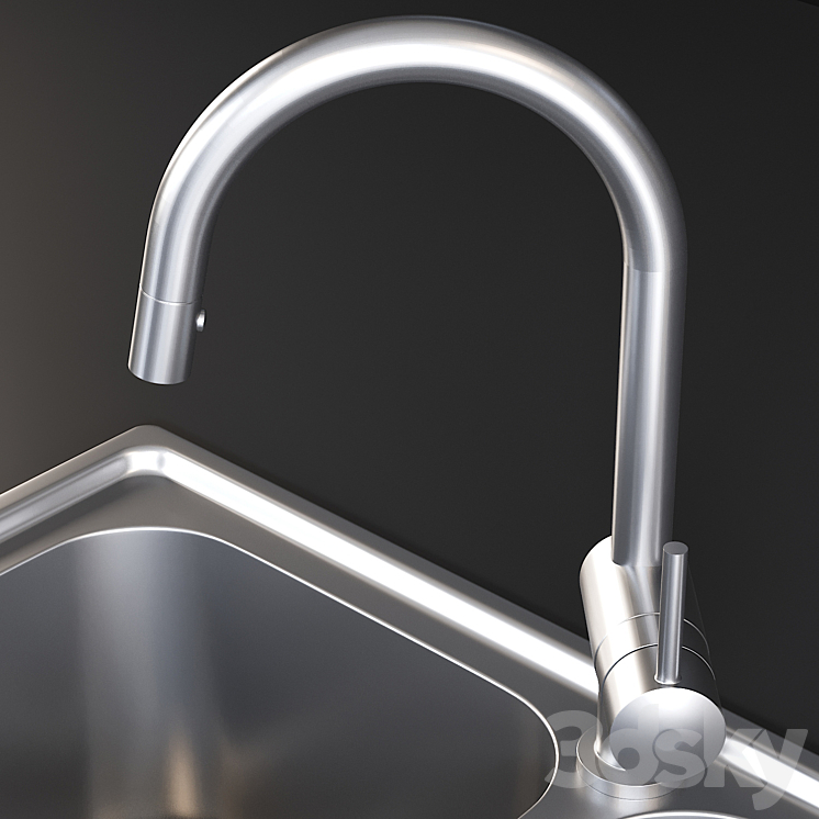 Sink Alba Mixer Smeg 3DS Max - thumbnail 2