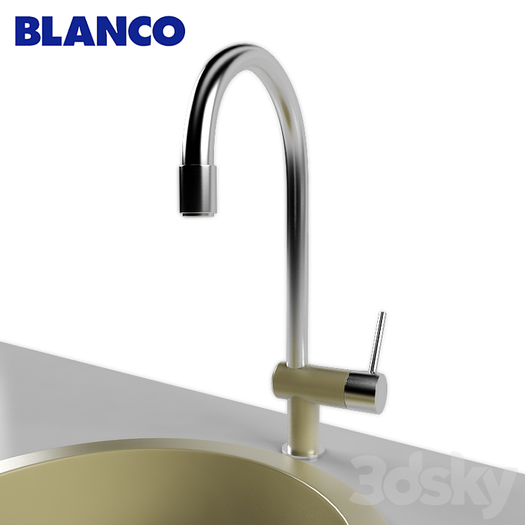 Sink and Faucet BLANCO RONDO BLANCO FILO-S 3DS Max - thumbnail 2