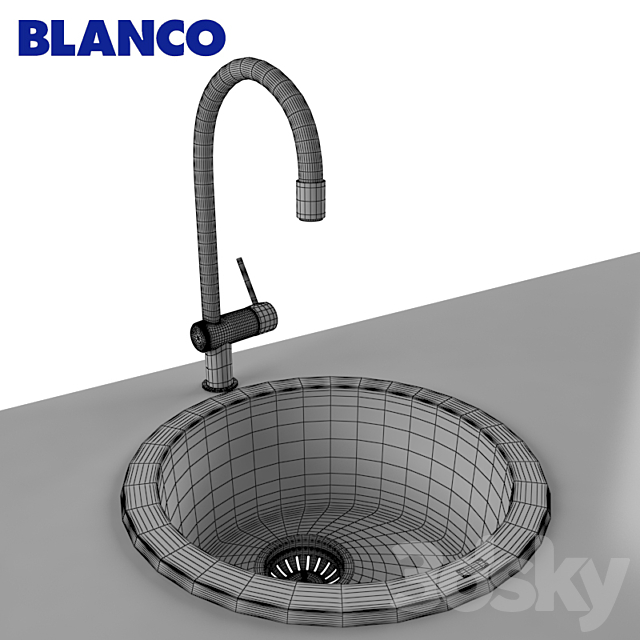 Sink and Faucet BLANCO RONDO BLANCO FILO-S 3DSMax File - thumbnail 3