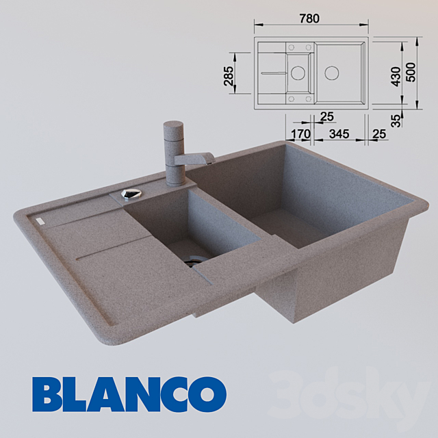 Sink Blanco metra 6s compact 3DSMax File - thumbnail 1