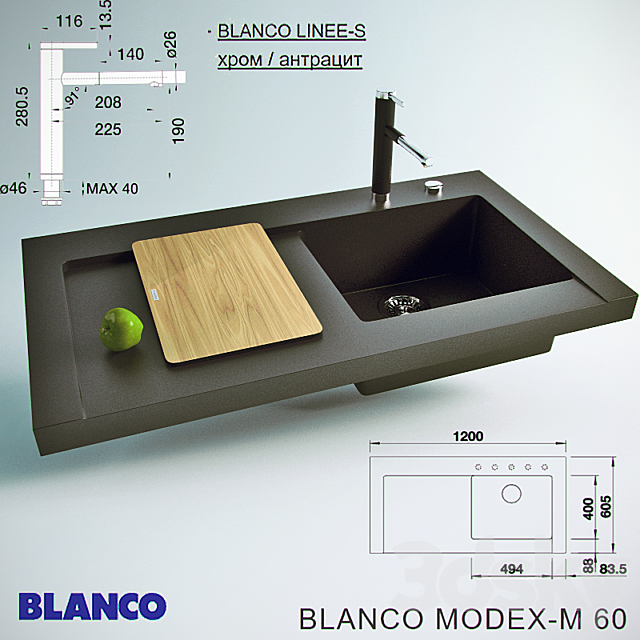 Sink BLANCO MODEX-M 60 3ds Max - thumbnail 1