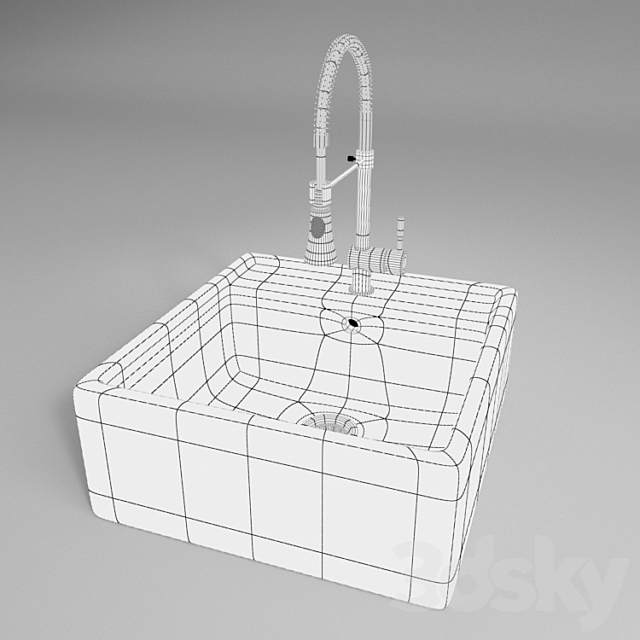 Sink CG 8 – 598 mm x 630 mm x 255 mm 3DS Max Model - thumbnail 3