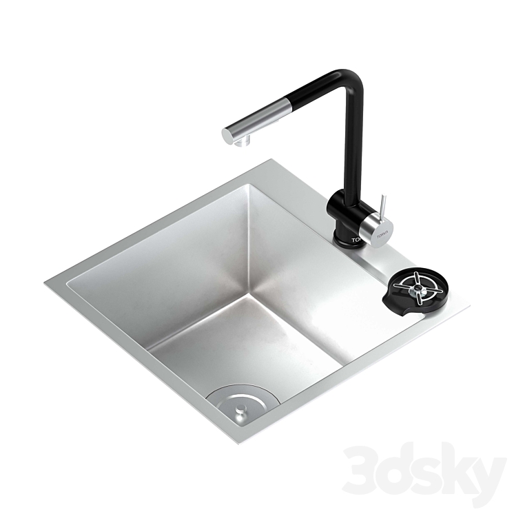 sink kitchen TORVA stainless steel sink 3DS Max Model - thumbnail 1