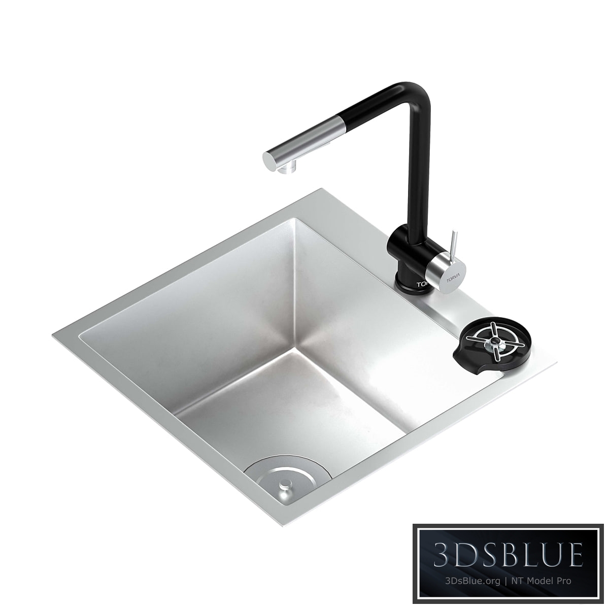 sink kitchen TORVA stainless steel sink 3DS Max - thumbnail 3