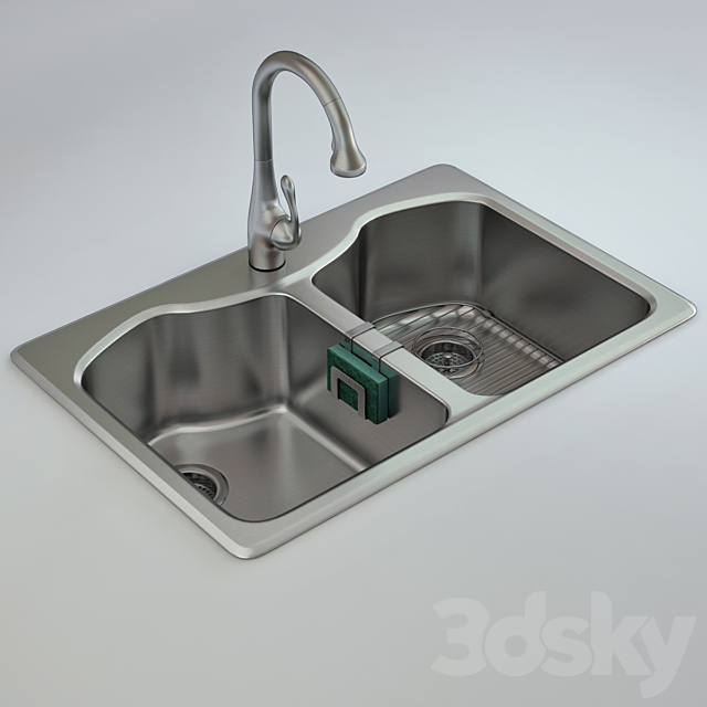 Sink Kohler K-3842-4 mixer Hansgrohe Allegro E Gourmet 3ds Max - thumbnail 1