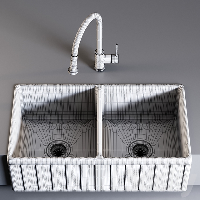 Sink Oldham and Mixer Royden 3DS Max Model - thumbnail 3