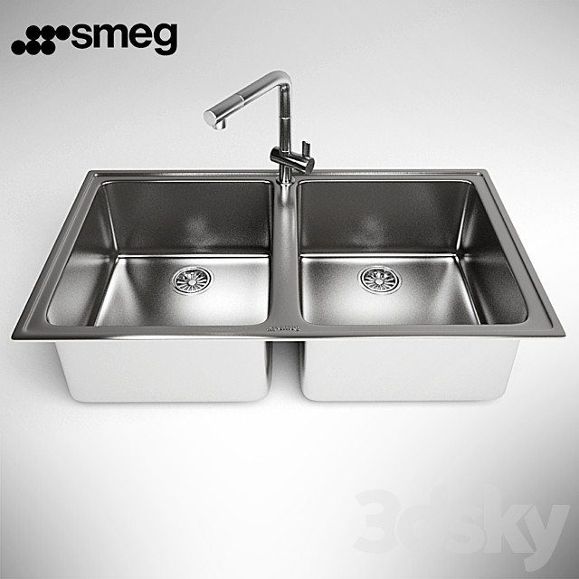 Sink Smeg LTS902-2 3DS Max Model - thumbnail 2