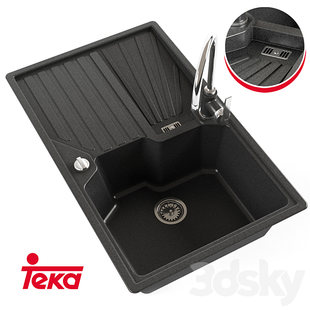 Sink Teka Cascad 45B TG Mixer Teka Teka IN 995 TG 3ds Max - thumbnail 3