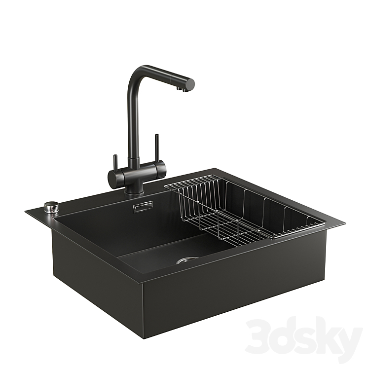 Sink with mixer 3DS Max Model - thumbnail 2