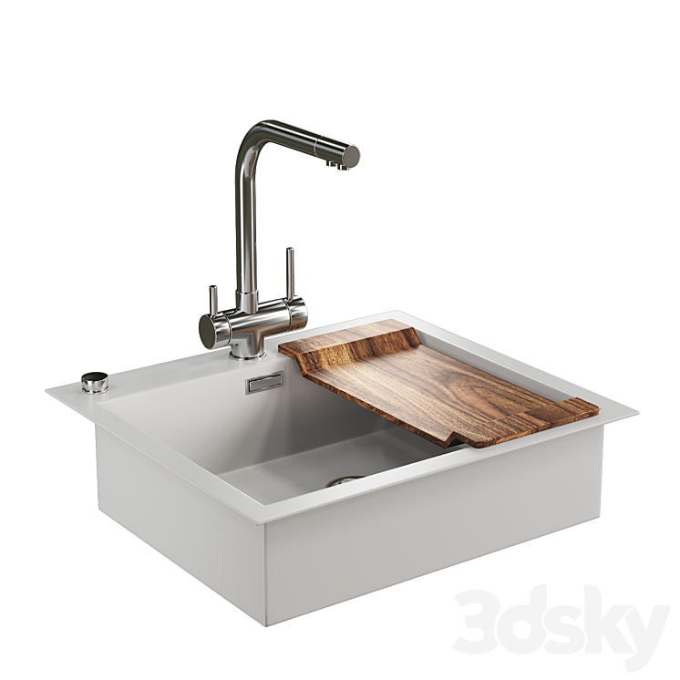 Sink with mixer 3DS Max Model - thumbnail 2