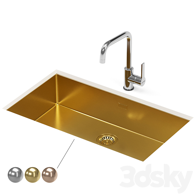 SMEG kitchen sink VSTR71BRX 3ds Max - thumbnail 1