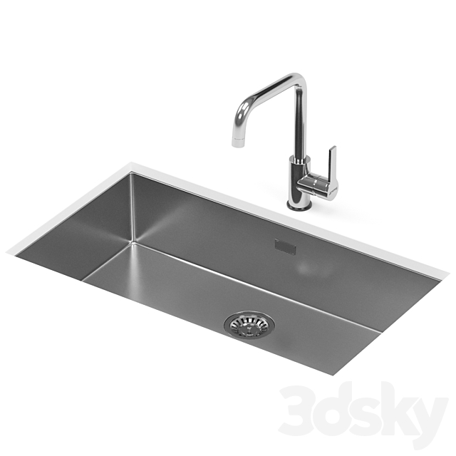 SMEG kitchen sink VSTR71BRX 3ds Max - thumbnail 3