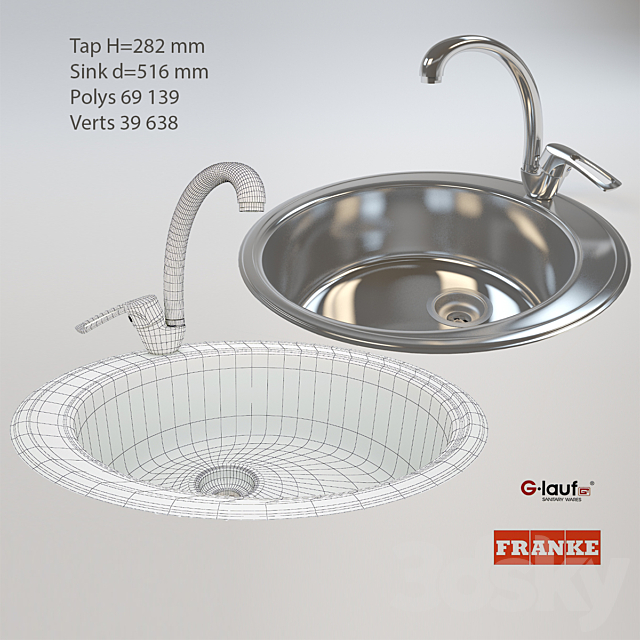 Tap g lauf + sink franke 3ds Max - thumbnail 1