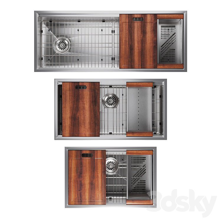 “ZLINE kitchen sink set Garmisch | 27″” 33″” 45″”” 3DS Max Model - thumbnail 1