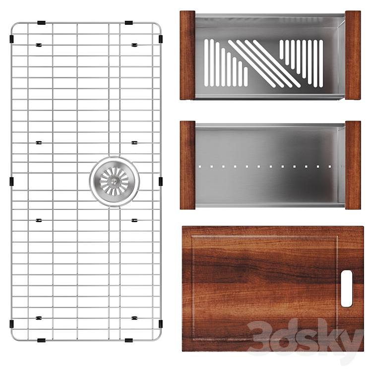 “ZLINE kitchen sink set Garmisch | 27″” 33″” 45″”” 3DS Max Model - thumbnail 2