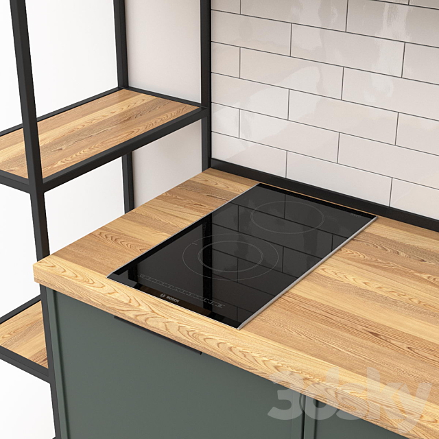 Small kitchen in studio apartment 02 3DS Max Model - thumbnail 4