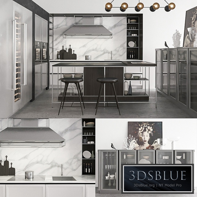 Snaidero Frame Kitchen composition 3 3DS Max - thumbnail 3