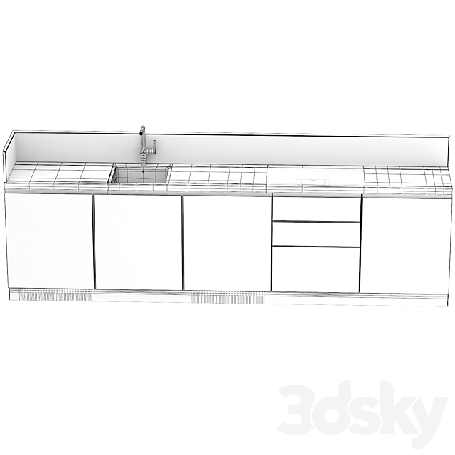 Steel outdoor kitchen ATELIER ABIMIS 3DS Max Model - thumbnail 3