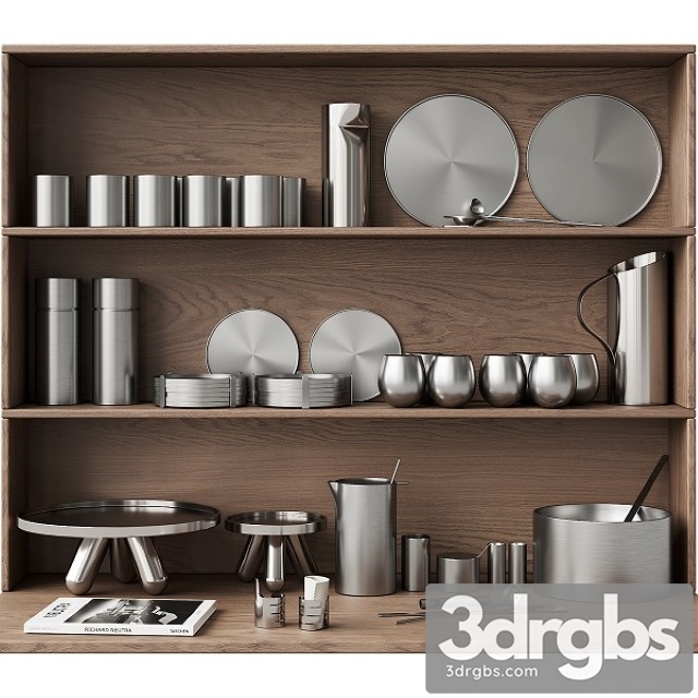 059 Kitchen Secor Set Dishes Aluminum 01 3dsmax Download - thumbnail 1