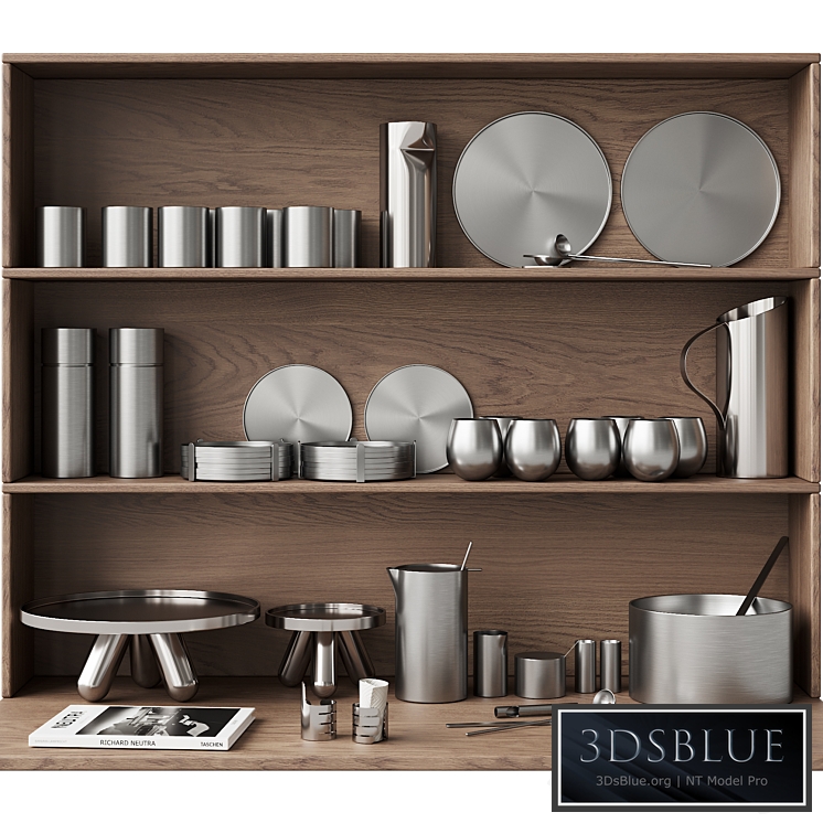 059_Kitchen decor set DISHES aluminum 01 3DS Max - thumbnail 3