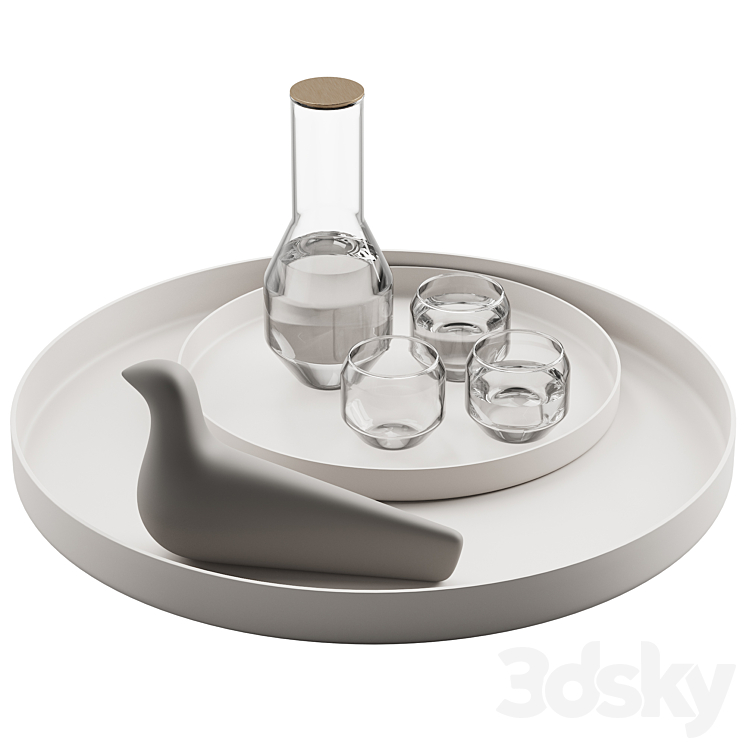 061_Kitchen decor set DISHES atipico angolo carafe set 01 3DS Max Model - thumbnail 1