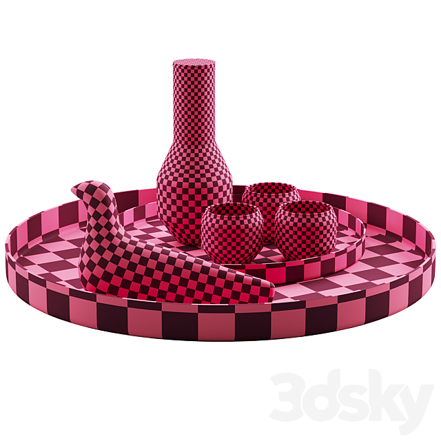 061_Kitchen decor set DISHES atipico angolo carafe set 01 3DSMax File - thumbnail 6