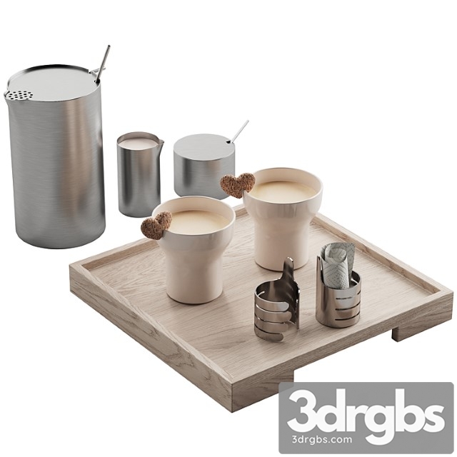 062 Kitchen Decor Set Dishes Coffee Set 01 3dsmax Download - thumbnail 1