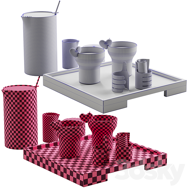 062_Kitchen decor set DISHES coffee set 01 3DSMax File - thumbnail 7