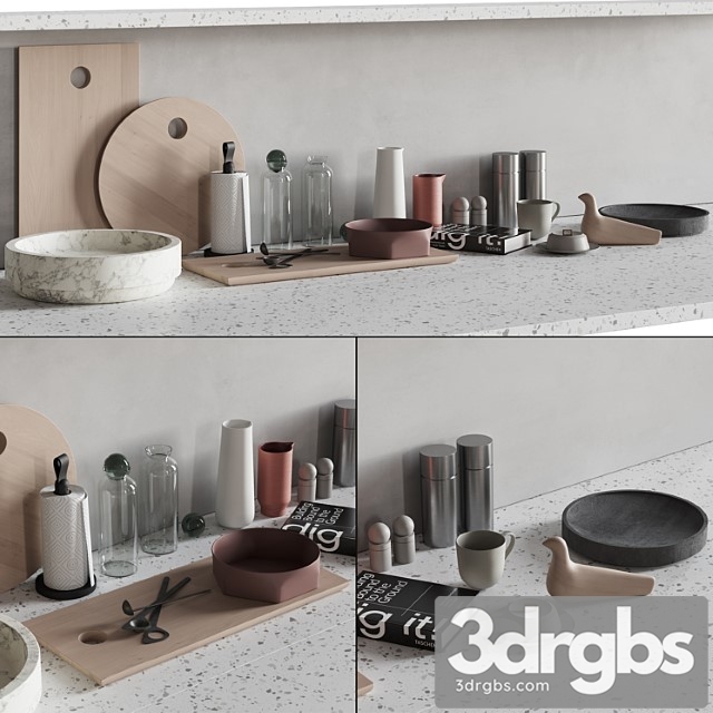 066 Kitchen Decor Set Accessories 01 2 3dsmax Download - thumbnail 1