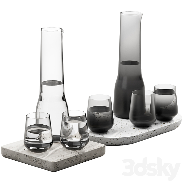 132 dishes decor set 07 iittala essence clear and smoked 3DS Max Model - thumbnail 1