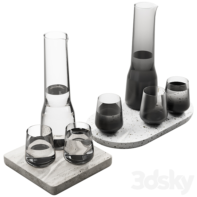 132 dishes decor set 07 iittala essence clear and smoked 3DS Max Model - thumbnail 2